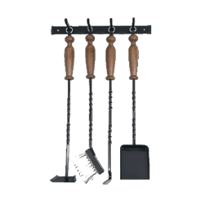 Kaminbesteck mit Wandhalterung